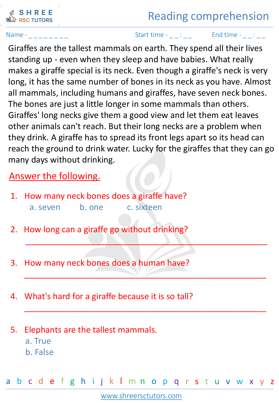 Reading Comprehension Worksheets For Grade 2 English Shree Rsc Tutors Reading comprehension worksheets for grade 2 english shree rsc tutors